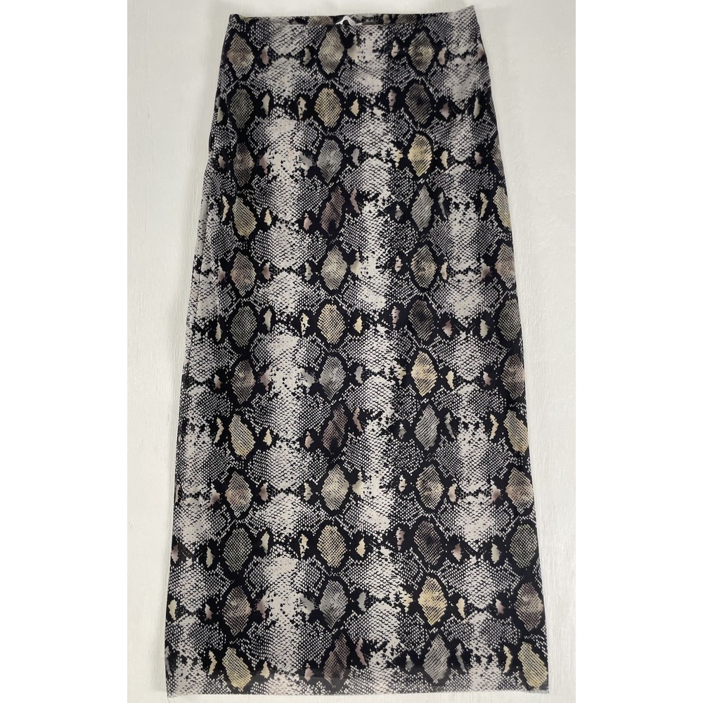 Zara snake‎ skin print tulle midi skirt semi sheer Women's Size M City Chic